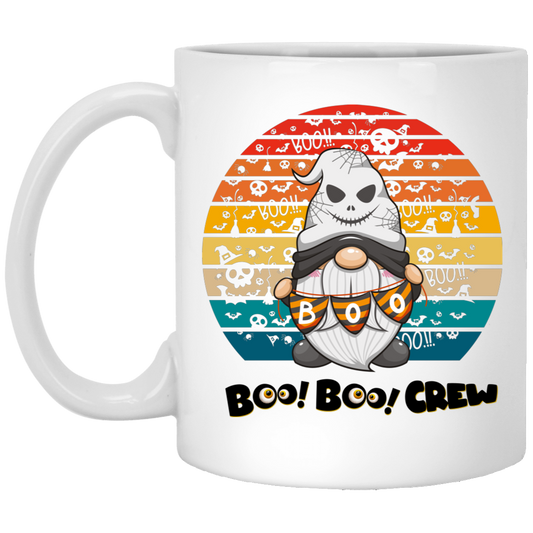 Boo Boo Crew, Halloween Retro, Cute Boo Halloween White Mug
