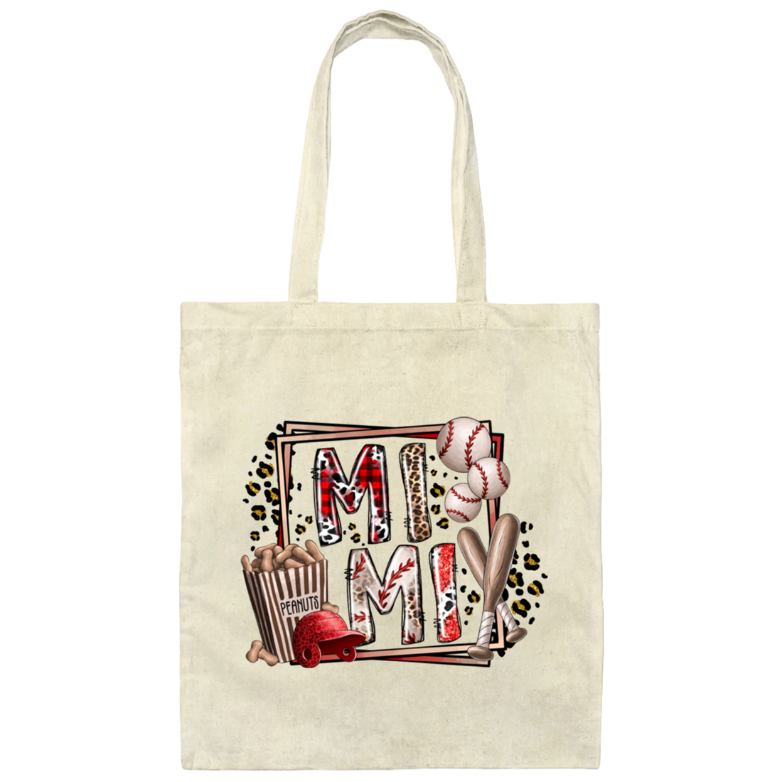 Love Mimi, Mimi's Gift, Peanuts Best Gift, Mimi Love Baseball, Go For Baseball Canvas Tote Bag