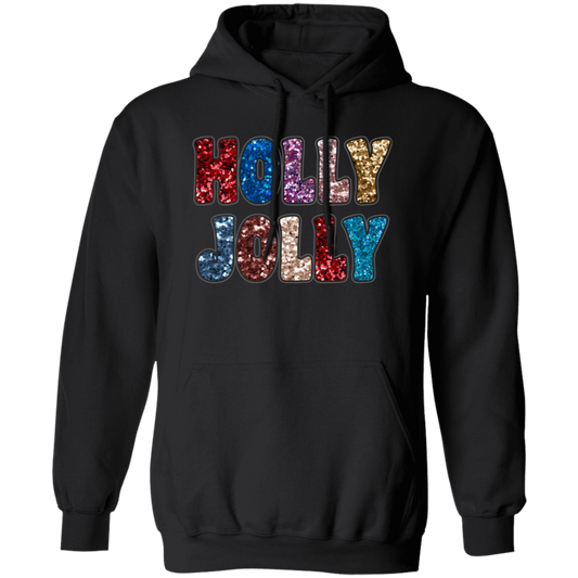 Holly Jolly, Sequin Holly Jolly, Blink Glitter Christmas, Merry Christmas, Trendy Christmas Pullover Hoodie