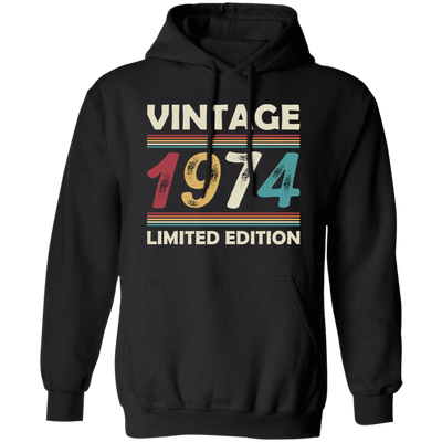 Vintage Birthday, 1974 Birthday, Retro 1974, Retro Birthday Pullover Hoodie