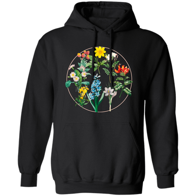 Wild Flowers, Lady Gift, Flowers in A Circle, Love Flowers Pullover Hoodie