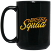 Birthday Squad, Perfect Birthday, Retro Birthday Gift, Orange Tone Black Mug