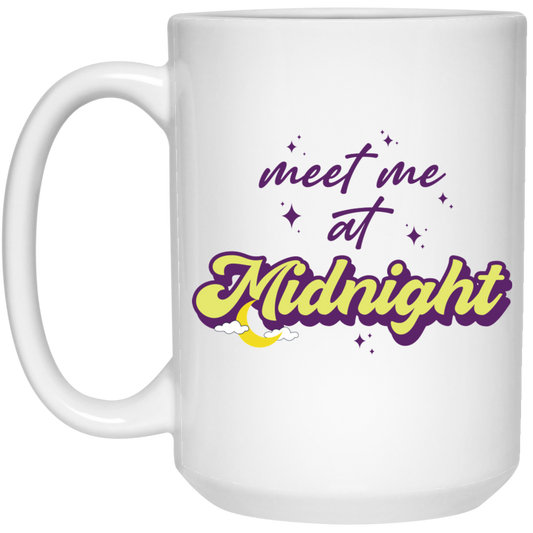 Meet Me At Midnight, Halloween Design, Happy Halloween White Mug