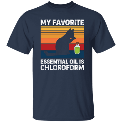 My Favorite Essential Oil Is Chloroform, Retro Cat With Oil Unisex T-Shirt