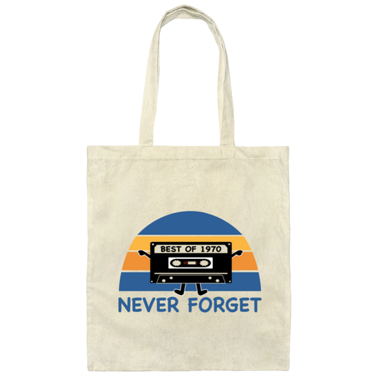 Retro 1970 birthday many years cassette vintage gift Canvas Tote Bag