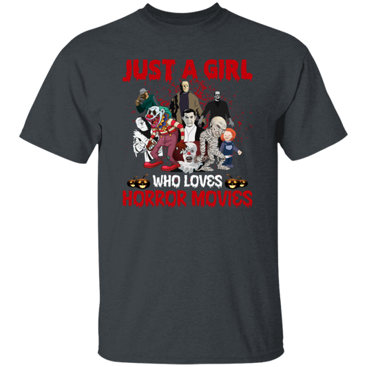 Just A Girl Who Loves Horror Movies, Funny Halloween Unisex T-Shirt