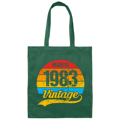 1983 Vintage Gift, Retro 1983 Lover, Birthday Gift Love Canvas Tote Bag