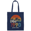Vintage 1990, 1990 Birthday, 1990 Limited Edition, 1990 Retro Canvas Tote Bag