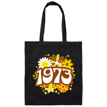 Birthday Gift 1973 Flower Lover Groovy Gift Colorful Canvas Tote Bag