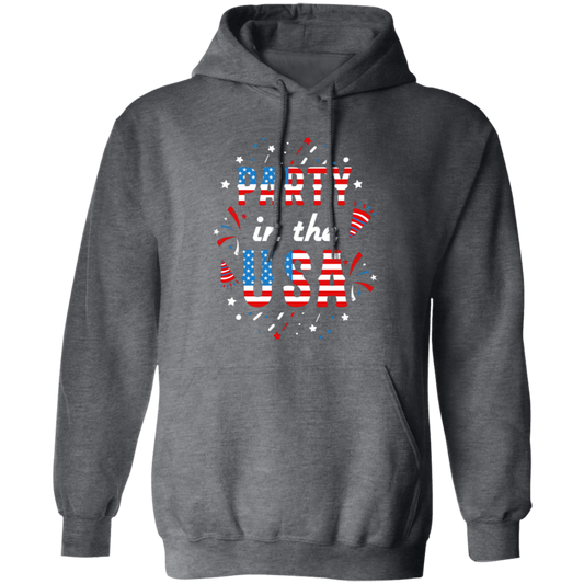 American Party, American Flag, 4th July Anniversary Pullover Hoodie