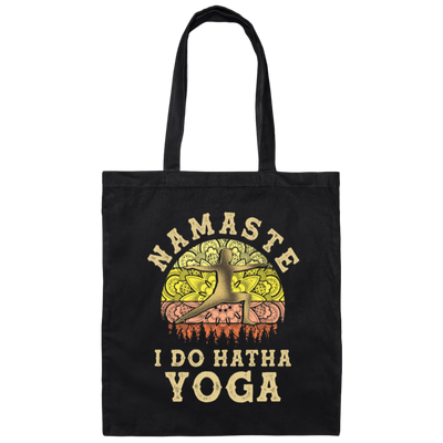 Namaste Lover, I Do Hatha Yoga, Doing Hatha, Love Yoga Retro Style Canvas Tote Bag