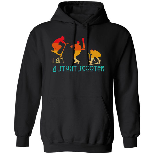 Scoot, Scooter, I Am A Stunt Scooter, Funny Sport Vintage Style, Sporty Gift Pullover Hoodie