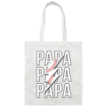 Papa Gift, Baseball Lover Gift, Love Baseball Gift, Papa Baseball Gift Canvas Tote Bag
