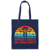 Woman's Rights Are Human Rights, Retro Woman Holiday Canvas Tote Bag