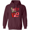 Love Gnome, My Love, Valentine Pattern, Leopard Love, Valentine's Day, Trendy Valentine Pullover Hoodie