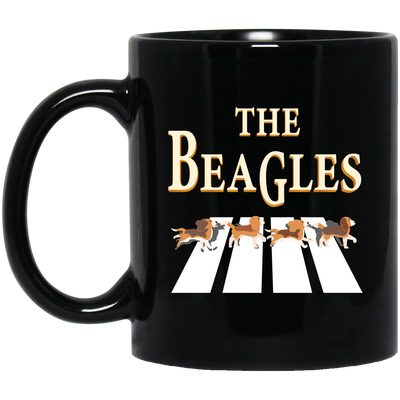 The Beagles, Dogs Hunt Bunnies, 4 Dogs, Beagle Dogs Black Mug