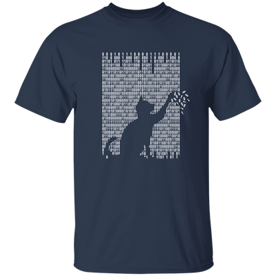 Cat Is Playing With The Binarycode, Kawaii Cat, Love Cat, Love Binarycode Unisex T-Shirt