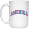 America Text, American Patriotic, 4th July Retro, 4th July White Mug