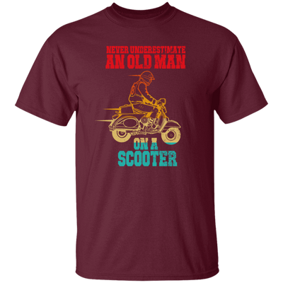 Old Man Scooter Gift, Never Underestimate Vintage, Model Motor Awesome Unisex T-Shirt