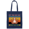 Love Yoga Sloth Yoga Eff You See Kay Why Oh You Funny Vintage Style Canvas Tote Bag