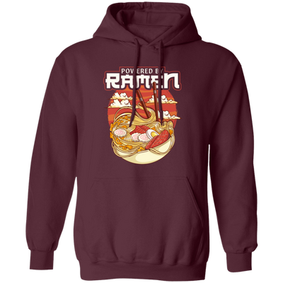 Cute Japanese Noodle Gift, Funny Anime Gift, Kawaii Powered By Ramen Pullover Hoodie