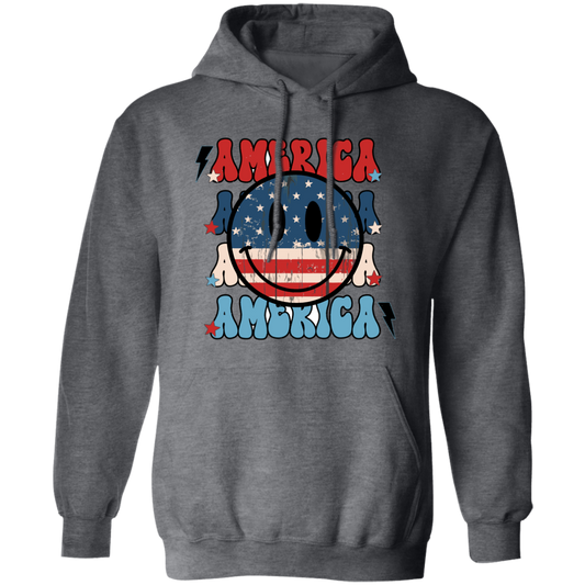 America, American Smiley, Smile Icon, America Smile Pullover Hoodie