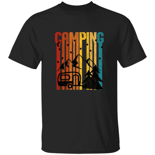 Moon Camper, Camping Under The Moon By Maintain Of Lake, Great Gift For Lover Unisex T-Shirt