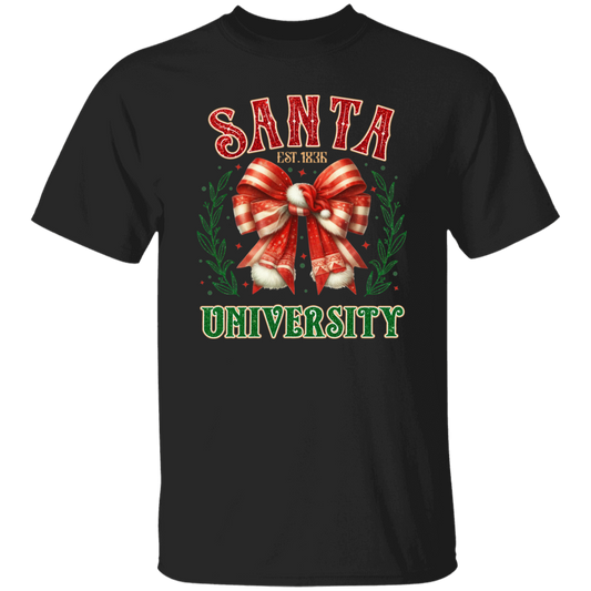 Santa University, Est 1836, Christmas Bow, Merry Christmas Christmas Unisex T-Shirt