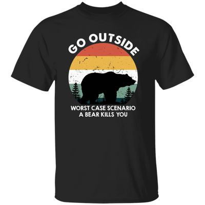 Vintage Bear Go Outside, Be Careful Wildlife, Bear Kill You Unisex T-Shirt