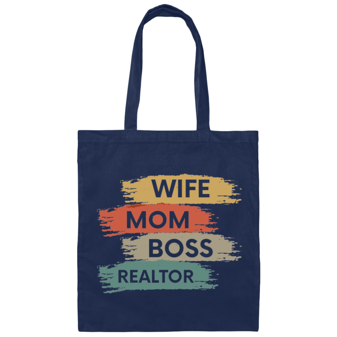 Love Wife Love Mom, Mom As Wife As Boss, Realtor Mom, Retro Mother Gift Canvas Tote Bag
