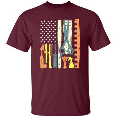 Patriotic Hair Stylist, Haircutter Gift, Barber Day USA, American Barber Unisex T-Shirt