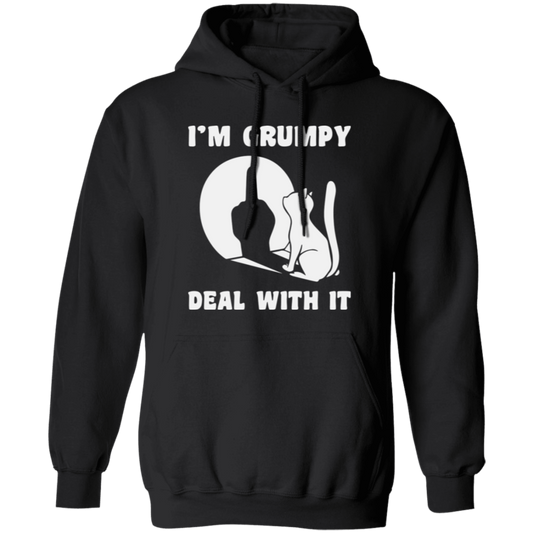 I'm Grumpy, Deal With It, Grumpy Cat, Angry Cat, Grumpy Gift, Cat Lover Pullover Hoodie