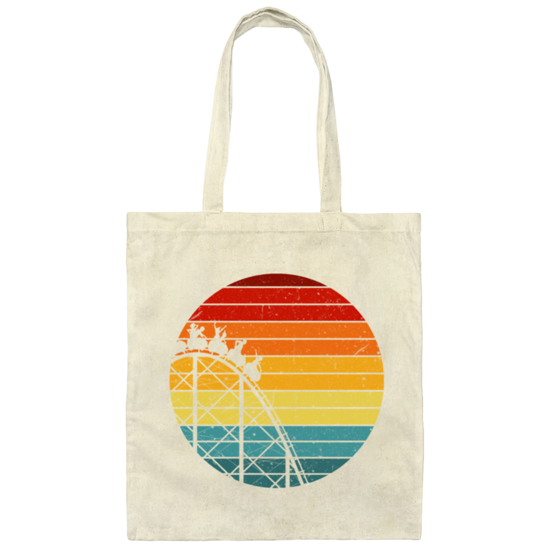 Vintage Roller Coaster, Roller coaster Gift Canvas Tote Bag