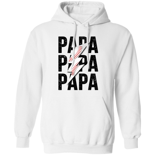 Papa Gift, Baseball Lover Gift, Love Baseball Gift, Papa Baseball Gift-Black Pullover Hoodie