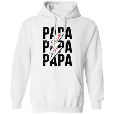 Papa Gift, Baseball Lover Gift, Love Baseball Gift, Papa Baseball Gift-Black Pullover Hoodie