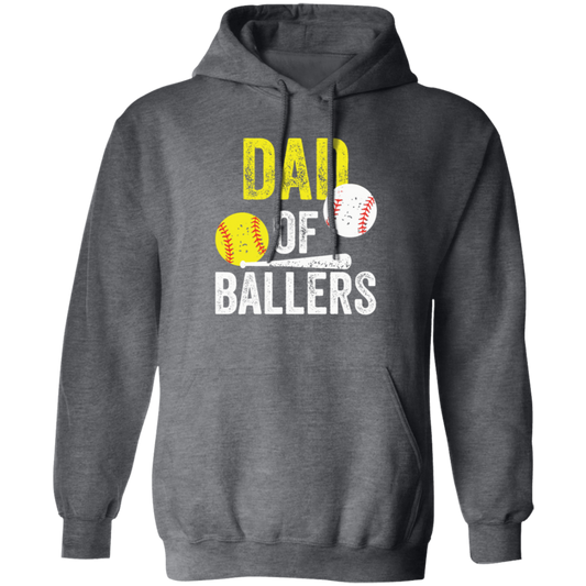 Funny Baseball, Dad Of Ballers Trending, Softball Lover Gift, Sport Player Pullover Hoodie