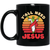 Y'all Need Jesus, Retro Jesus, Alien Jesus, Retro Alien Black Mug