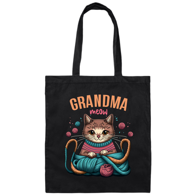 Knitting Grandma, Grandmeow, Love Cat, Love Knit, Gift For Grandma Canvas Tote Bag