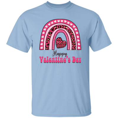 Happy Valentine's Day, Pink Rainbow, Leopard Valentine, Valentine's Day, Trendy Valentine Unisex T-Shirt