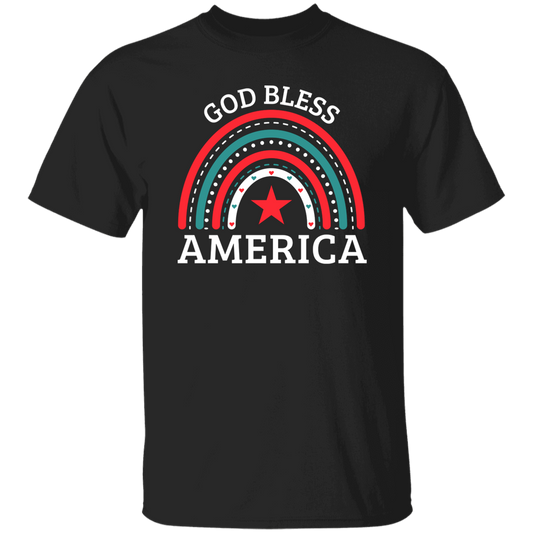 God Bless America, Rainbow American, Retro Rainbow Unisex T-Shirt