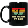 Best Grandpa By Par, Retro Grandpa Golf, Love Golf, Best Daddy Black Mug