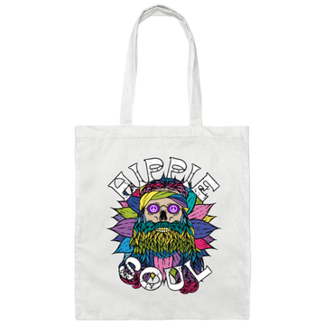 Hippie Soul, Cool Soul, Cool Skull, Hippie Style Canvas Tote Bag