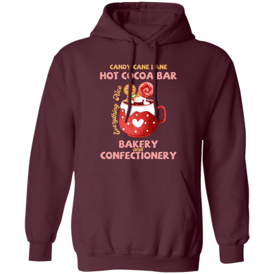 Candy Cane Lane Hot Cocoa Bar, Bakery And Confectionery, Merry Christmas, Trendy Christmas Pullover Hoodie