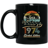 Vintage 1974, Birthday 1974, Retro Birthday, Limited Edition Black Mug