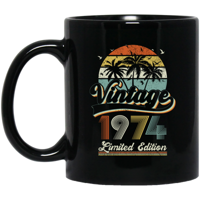 Vintage 1974, Birthday 1974, Retro Birthday, Limited Edition Black Mug