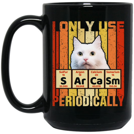 Cat Lover, Sarcasm Funny For Women Gift Periodic Table Gift Black Mug