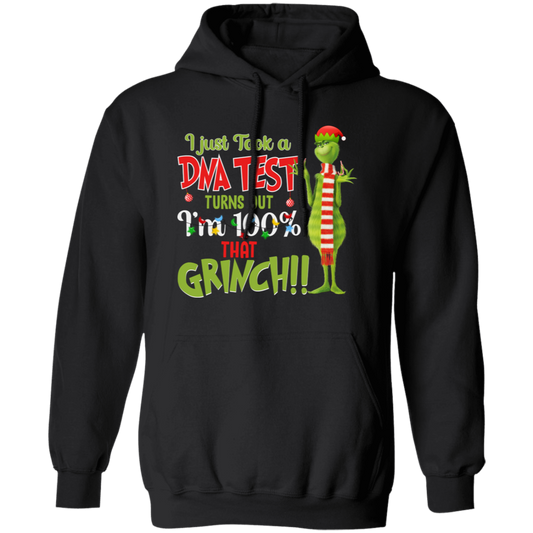 This Halloween season, let everyone know who you've become with this I Just Took A DNA Test, Turn Out I Am 100 Percent That Grinch, Trendy Halloween Pullover Hoodie. This pullover hoodie features a classic design and quality construction, perfect for keeping you warm as you show your spooky spirit.