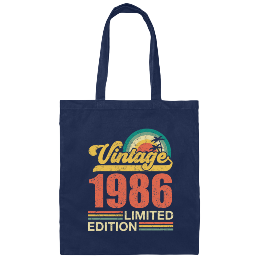 Hawaii 1986 Gift, Vintage 1986 Limited Gift, Retro 1986, Tropical Style Canvas Tote Bag
