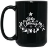 Merry Christmas Silhouette, Christmas Bell, Christmas Flower, Merry Christmas, Trendy Christmas Black Mug