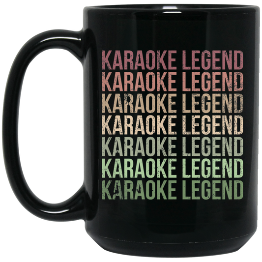 Karaoke Legend, Love To Karaoke, Retro Karaoke Design Black Mug